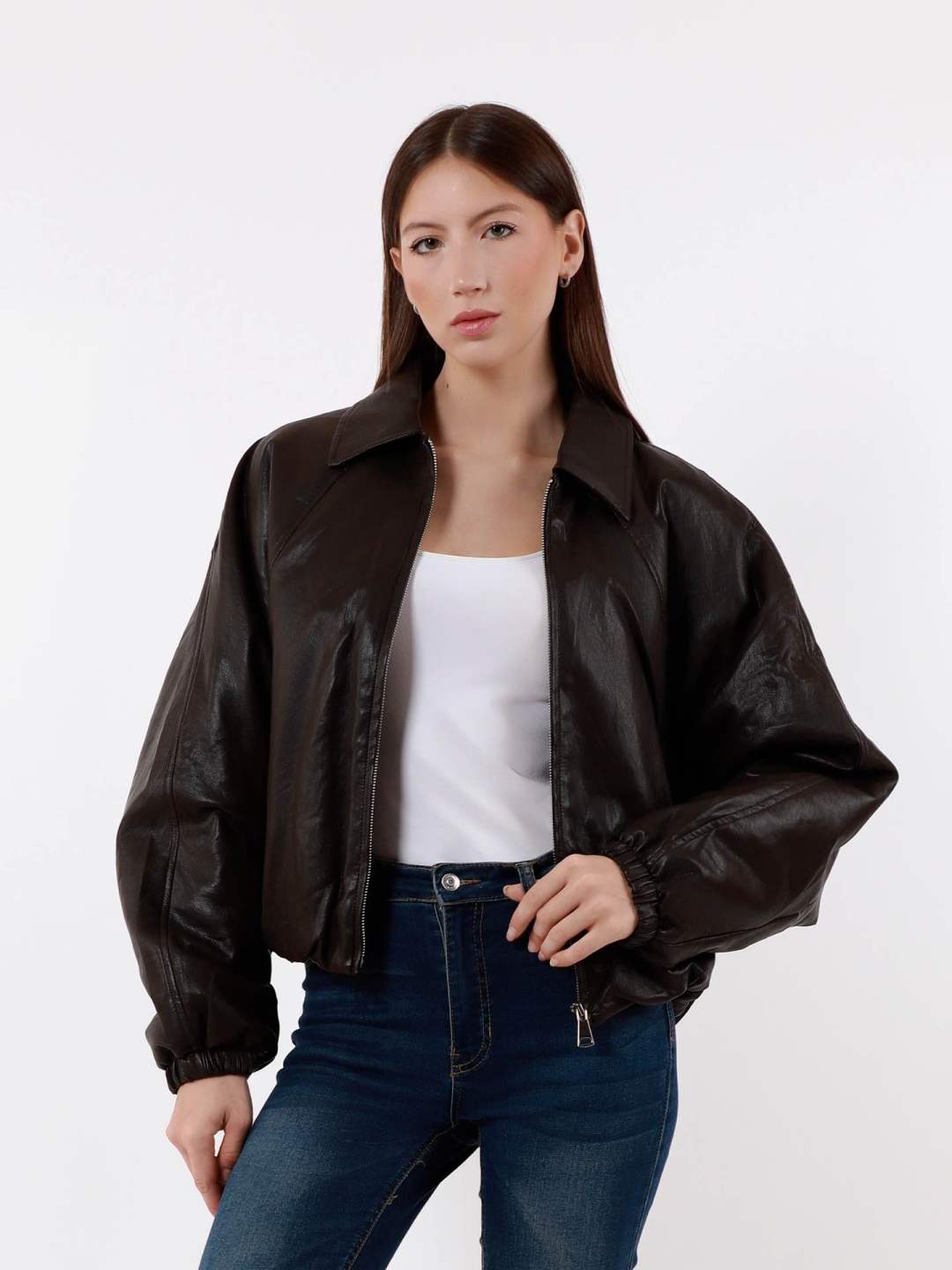 Kurtka Oversize Ekoskóra Bomber