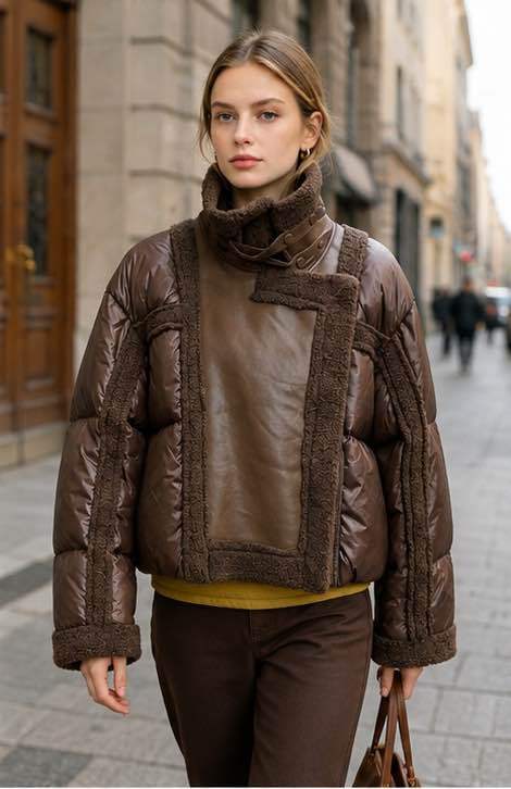 Kurtka Oversize Cropped Stójka