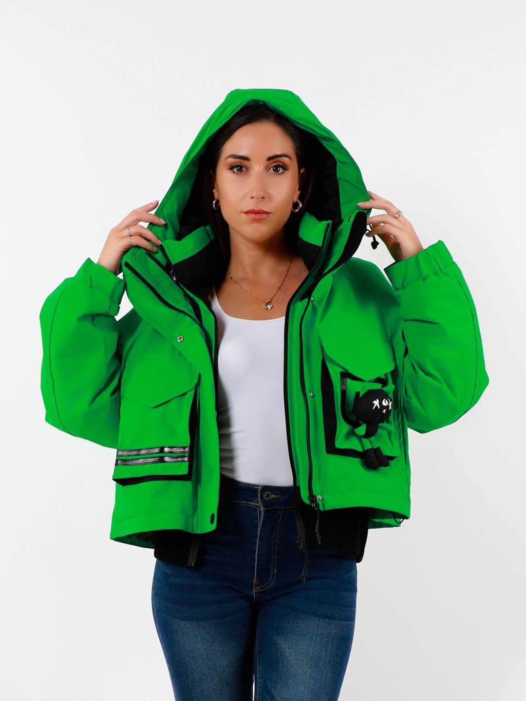Kurtka Luźna Z Kapturem