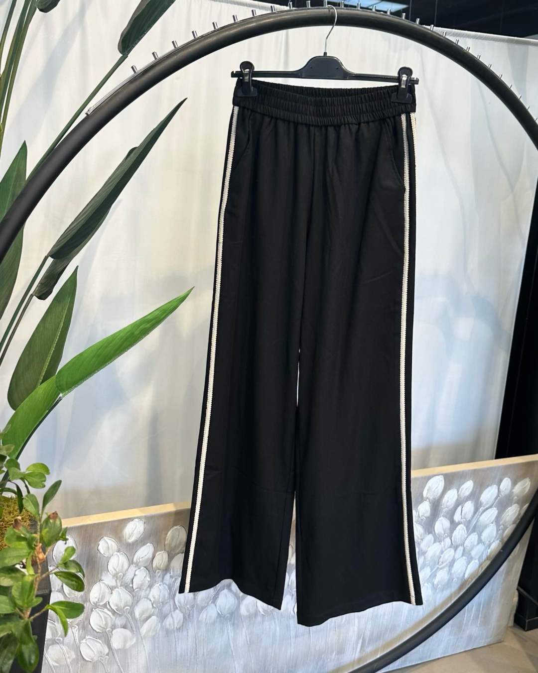 Spodnie Wide Leg z Lampasami