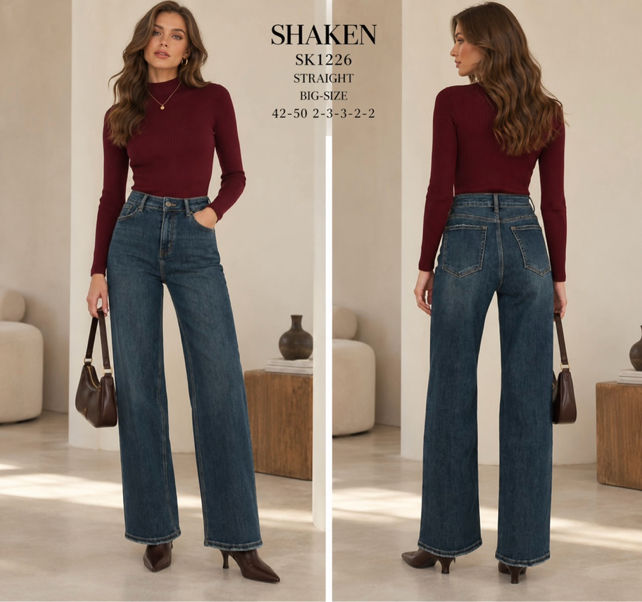 Spodnie Wide Leg z Wysokim Stanem
