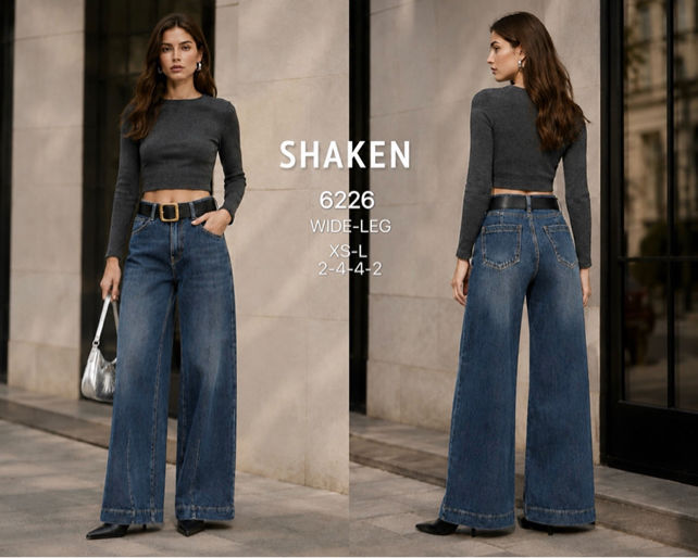 Spodnie Wide Leg Wysoki Stan