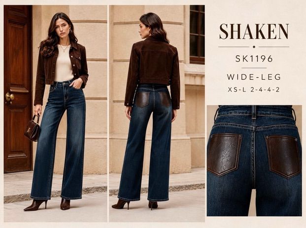 Spodnie Wide Leg z Wysokim Stanem