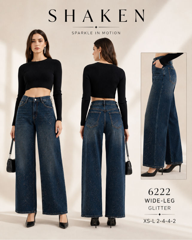Spodnie Wide Leg Wysoki Stan