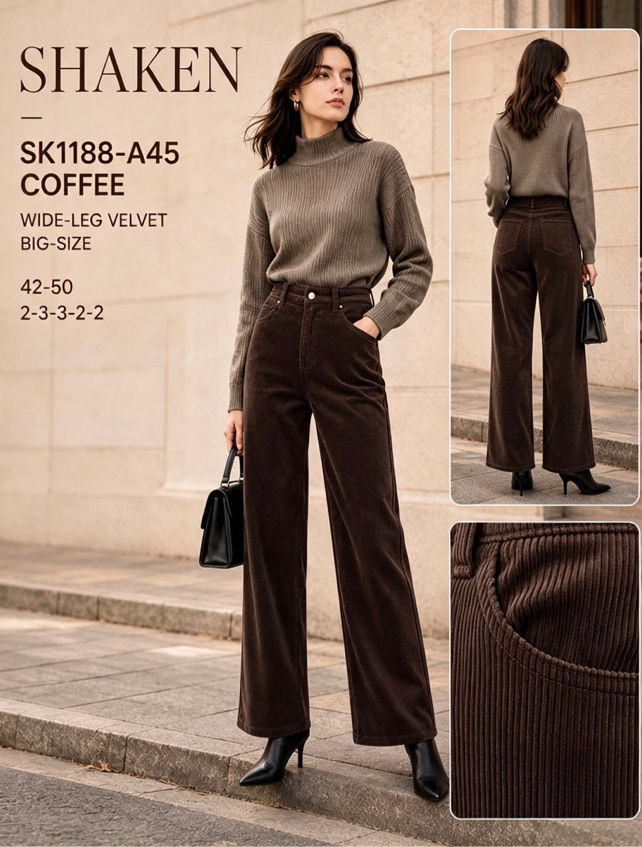 Spodnie Wide Leg Sztruks