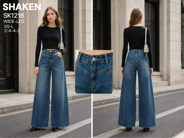 Spodnie Szerokie High Waist