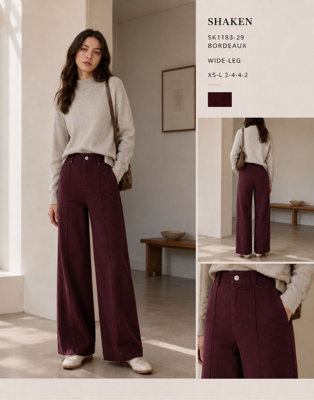 Spodnie Wide Leg Z Kanten