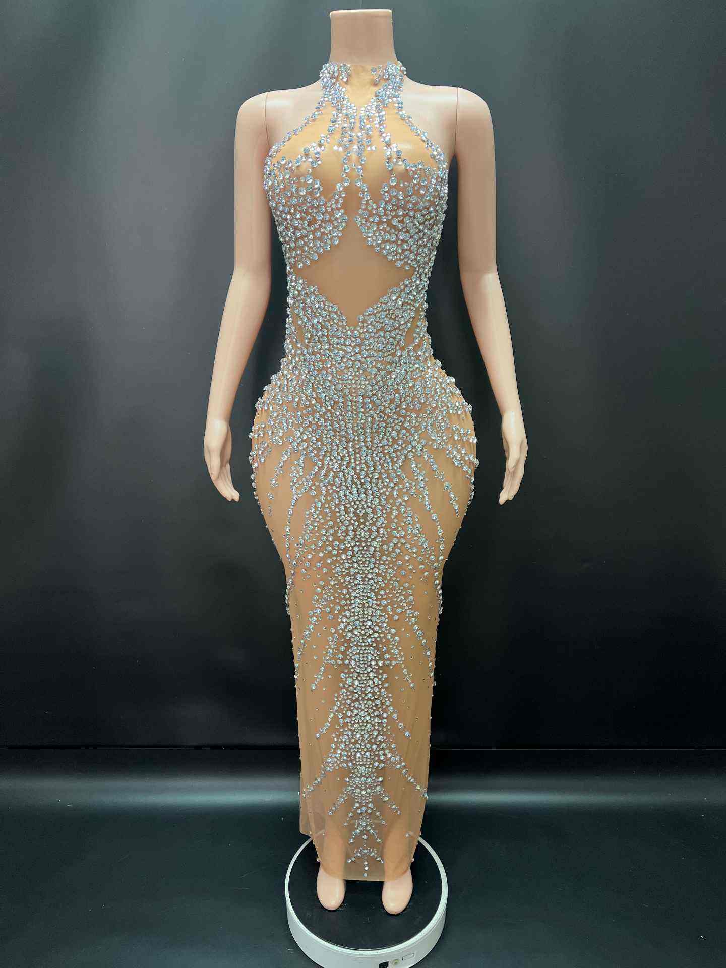Sukienka Ołówkowa Maxi Halter