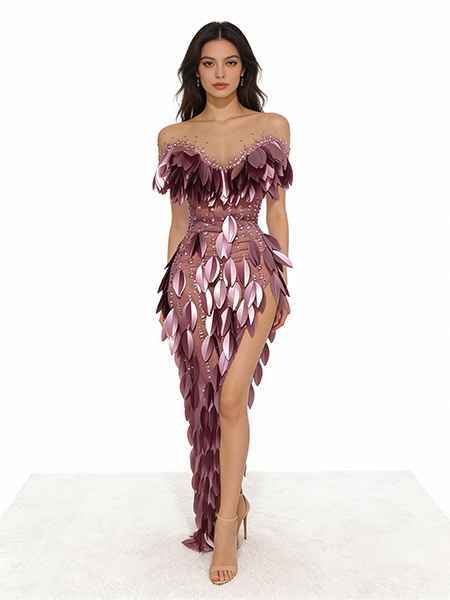 Sukienka Dopasowana Off-Shoulder