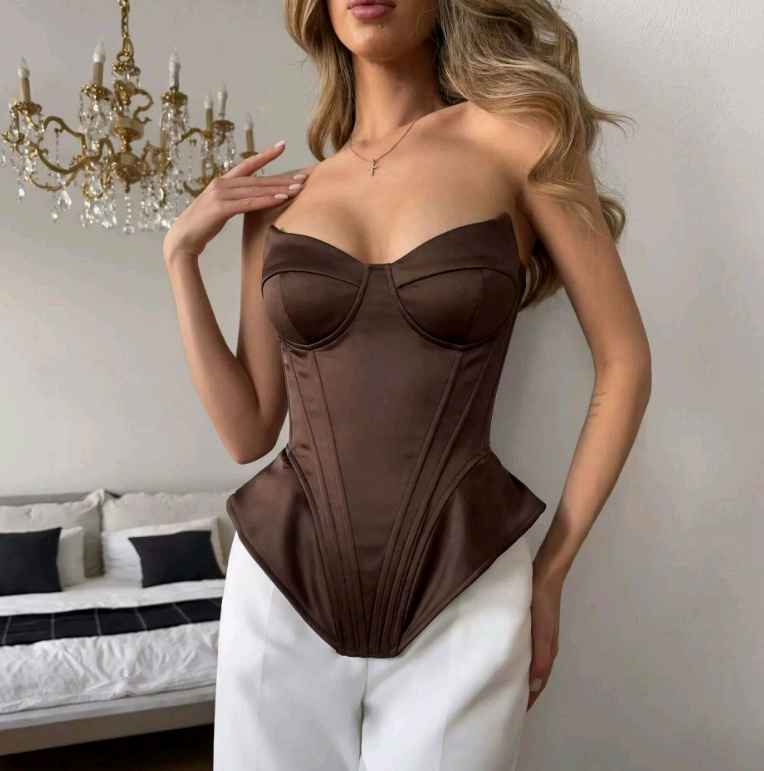 Top Gorsetowy Z Dekoltem