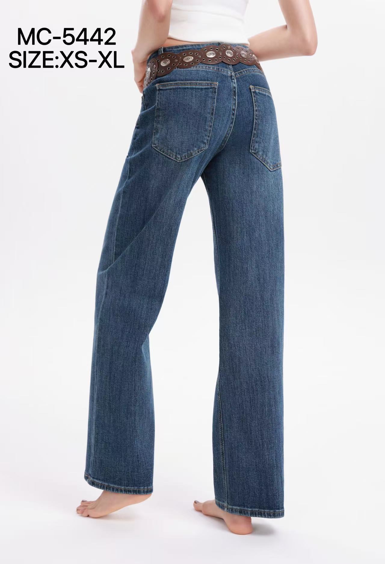 Spodnie proste denim średni stan