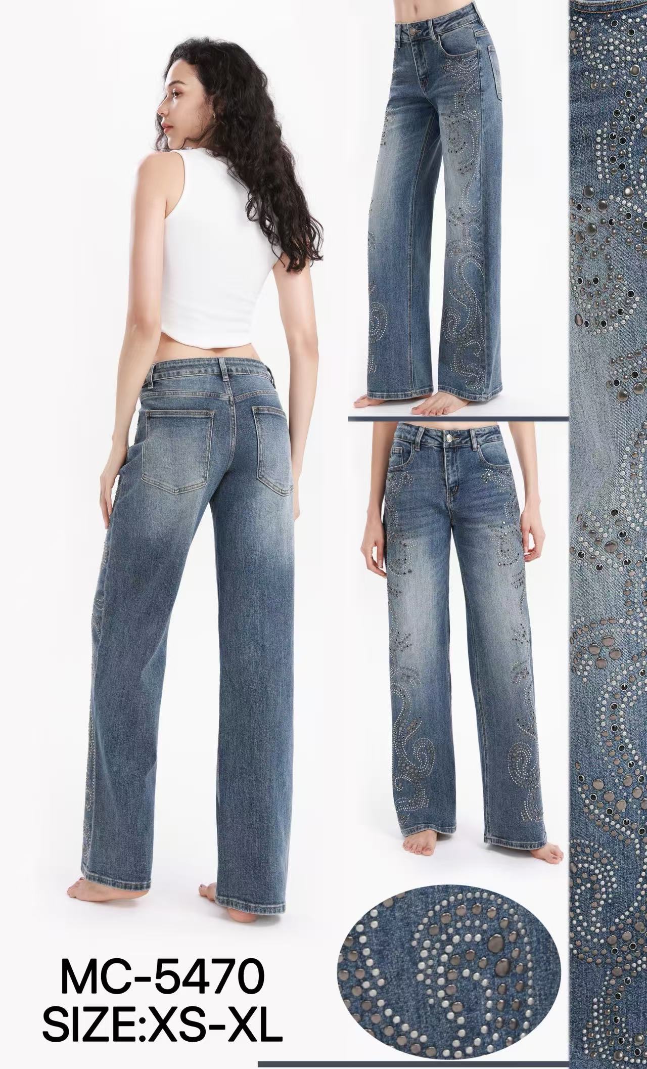 Spodnie wide leg z ćwiekami