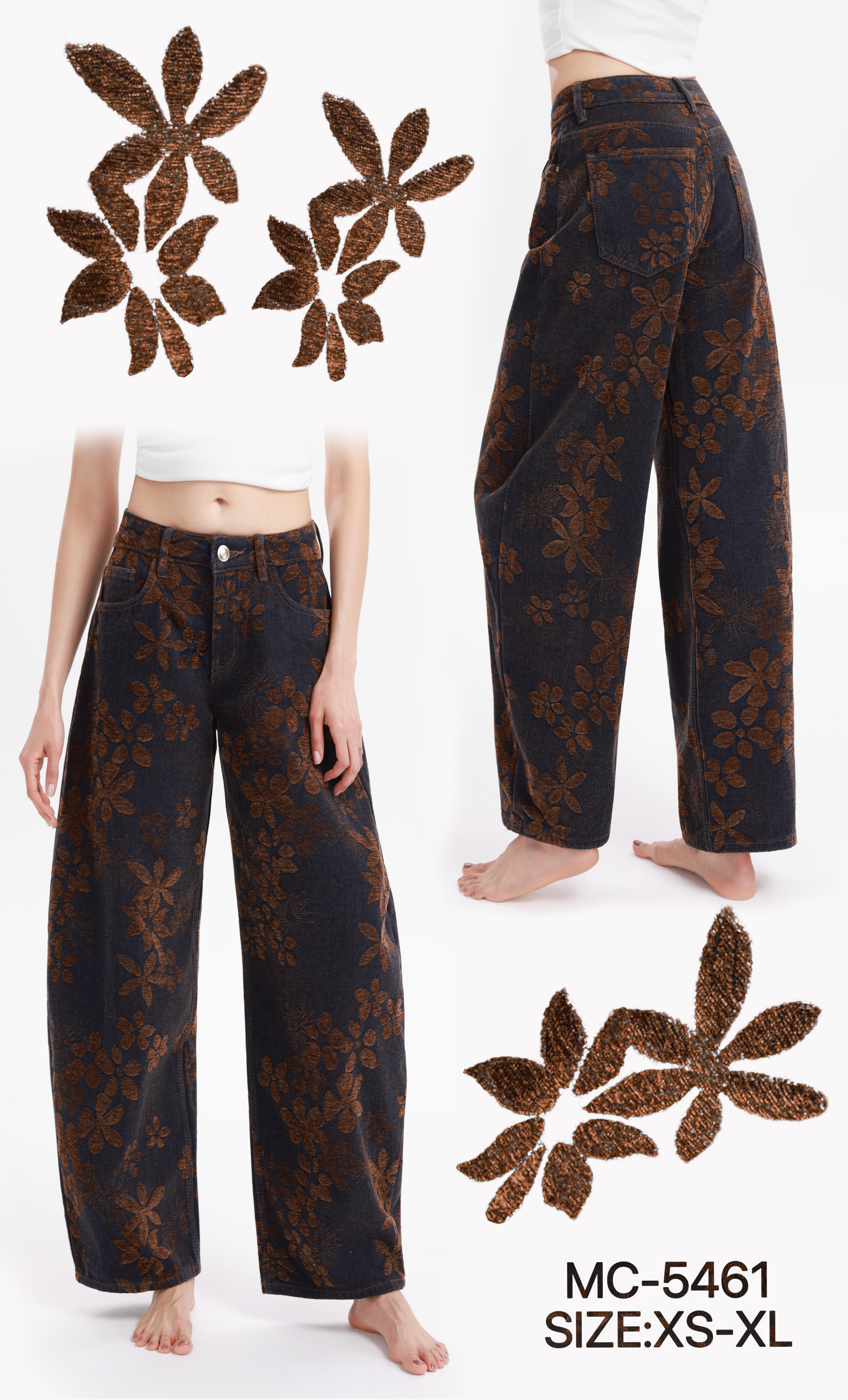 Spodnie Wide Leg Kwiatowe