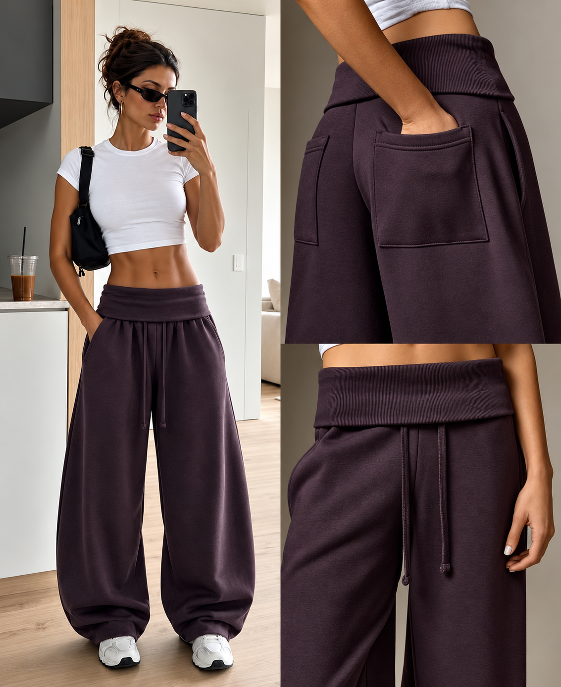 Spodnie Wide Leg z Trokiem