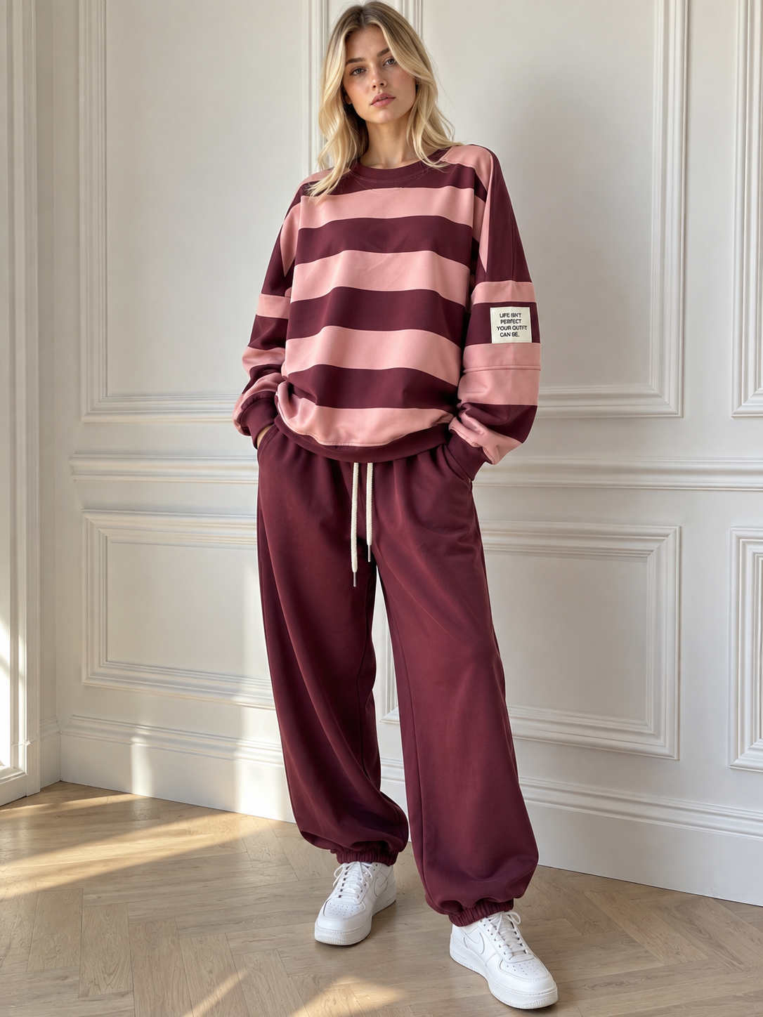 Komplet Oversize w Paski