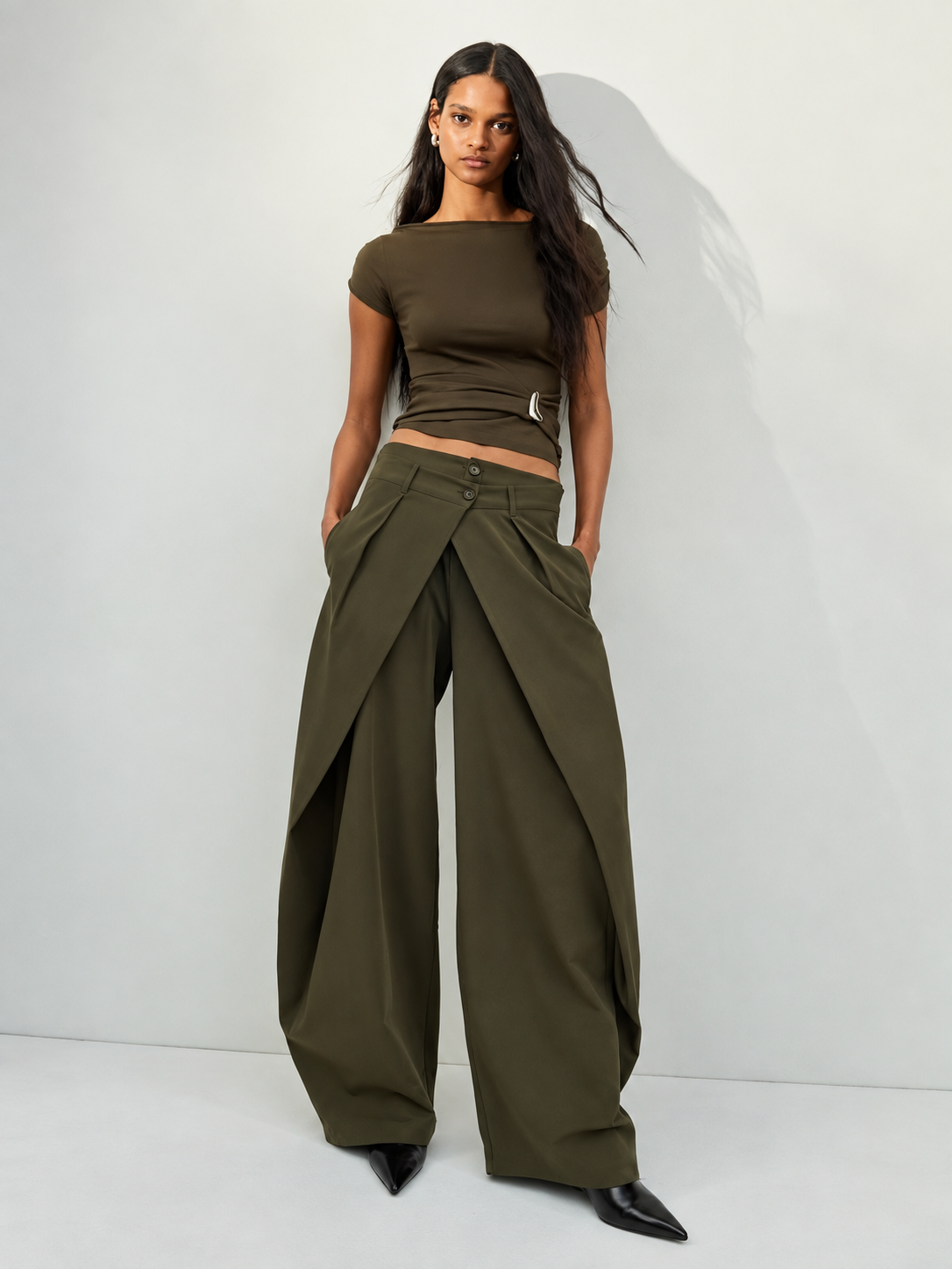 Spodnie Wide Leg z Plisami