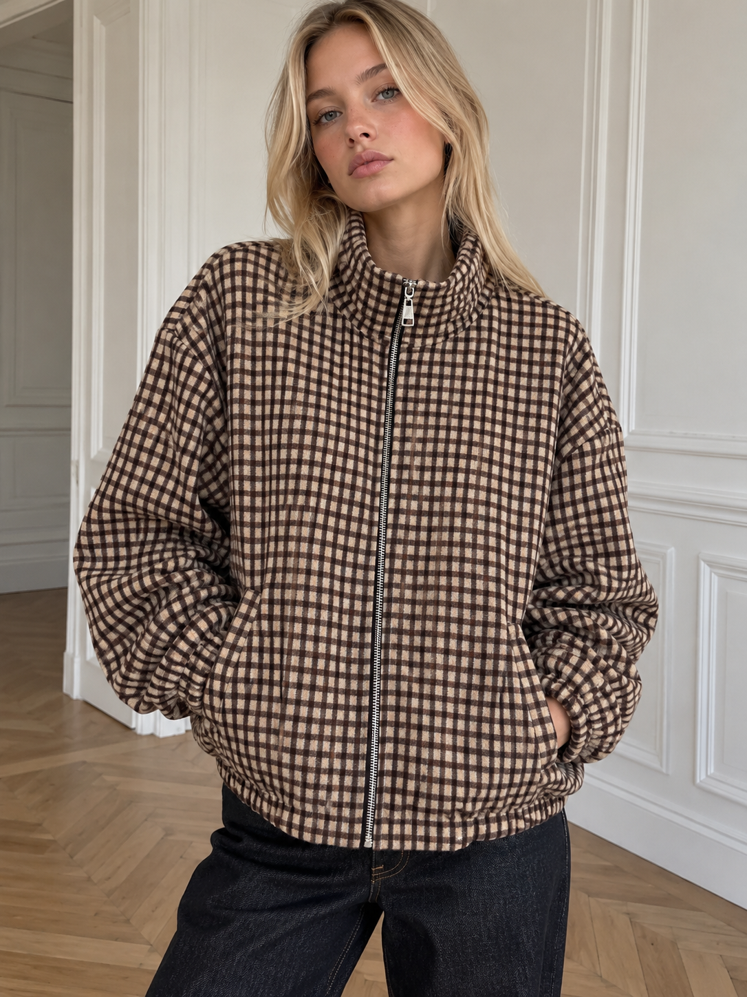 Kurtka Bomber Oversize Stójka