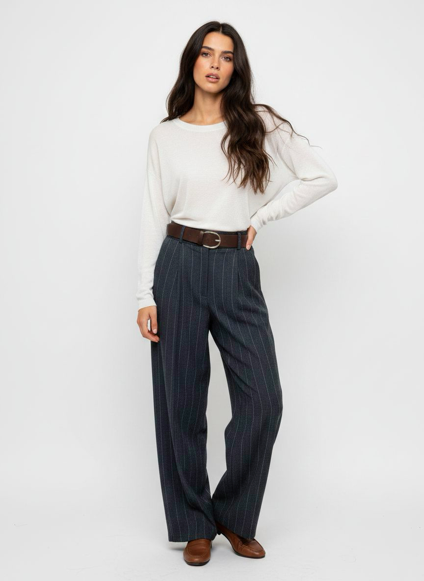 Spodnie Szerokie High‑Waist