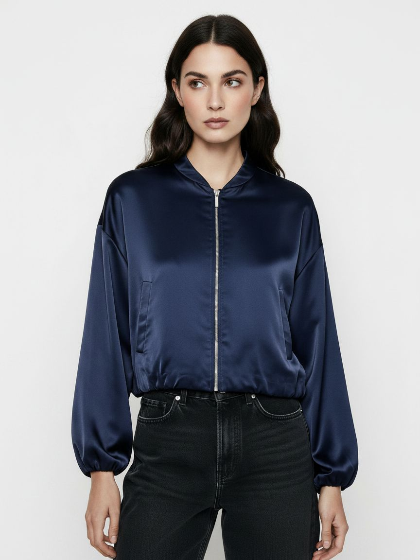 Kurtka Bomber Satynowa