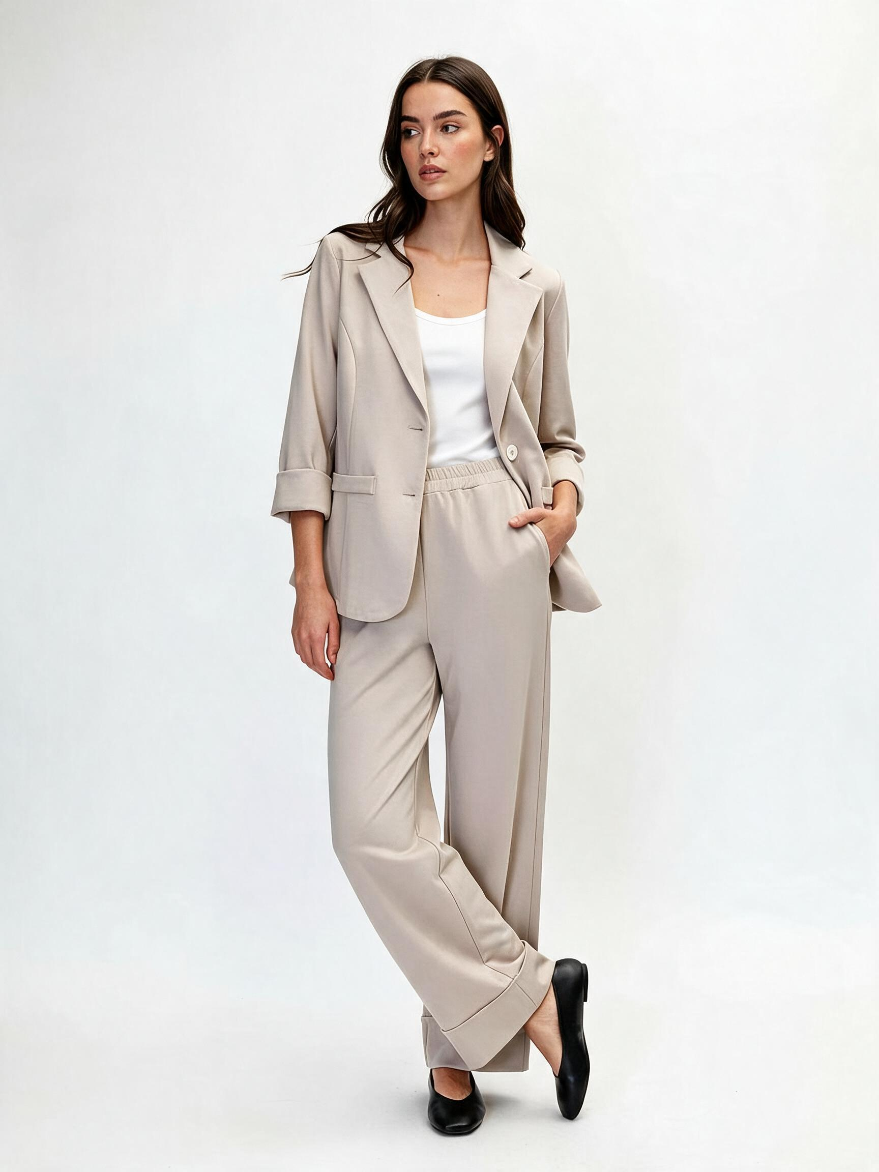 Komplet Marynarka i Spodnie Wide Leg