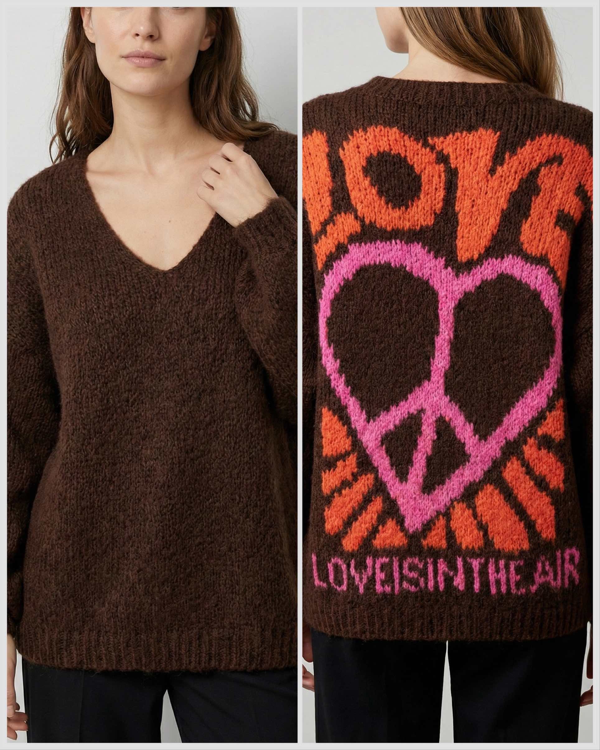 Sweter luźny z dekoltem V