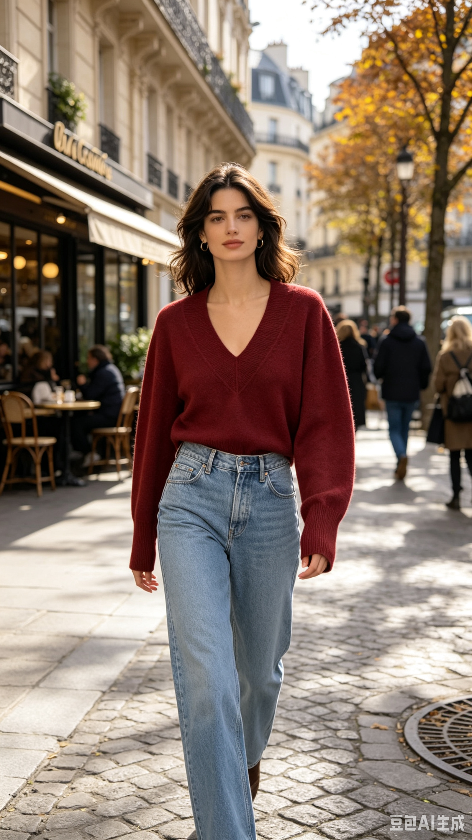 Sweter Oversize z Dekoltem V