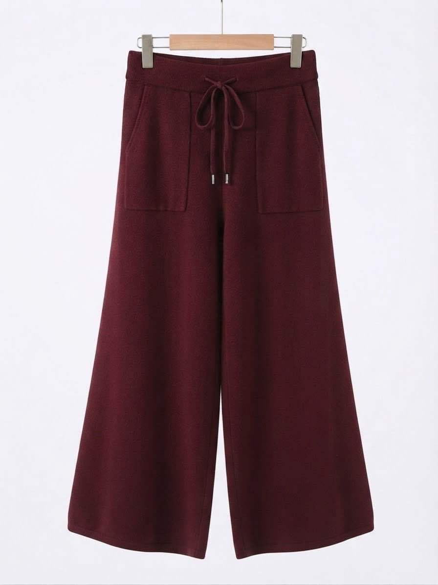 Spodnie Wide Leg z Troczkiem