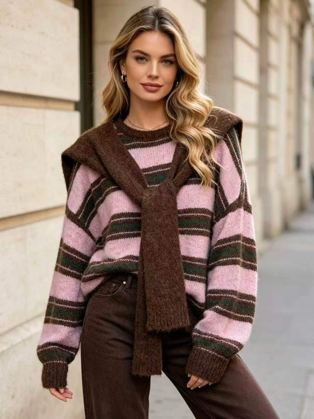 Sweter Oversize w Paski