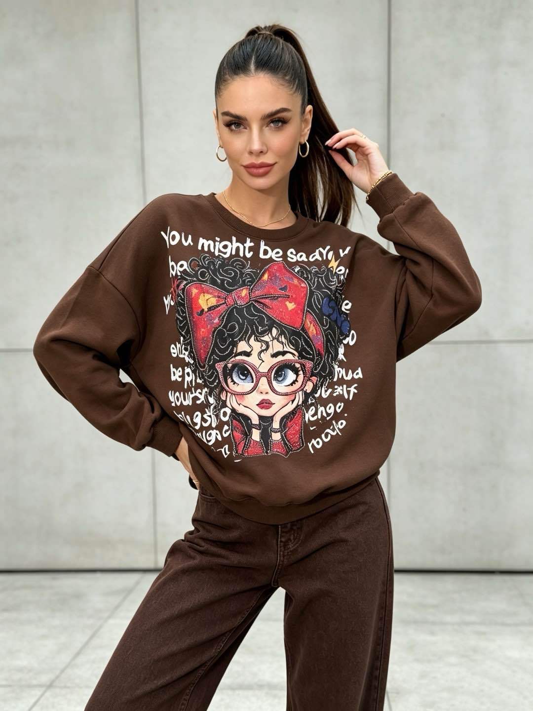 Bluza Oversize z Napisem