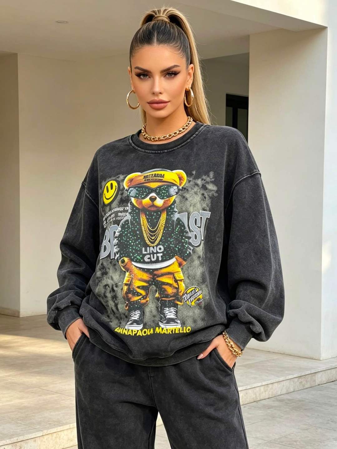 Bluza Oversize z Nadrukiem