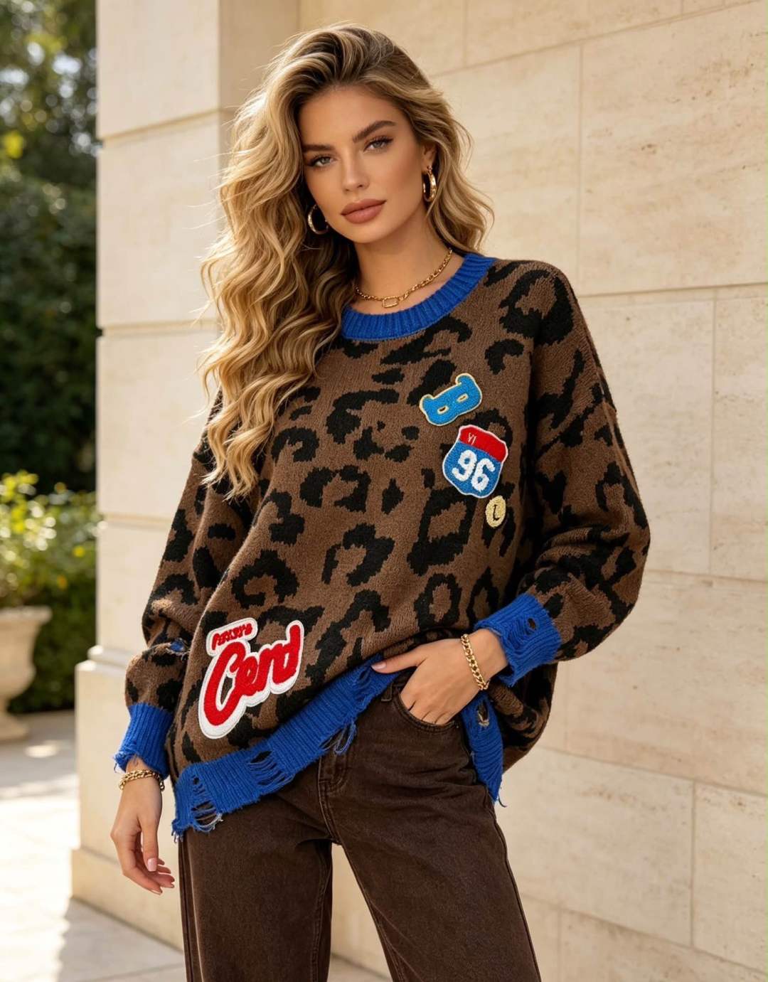 Sweter Oversize Zwierzęcy