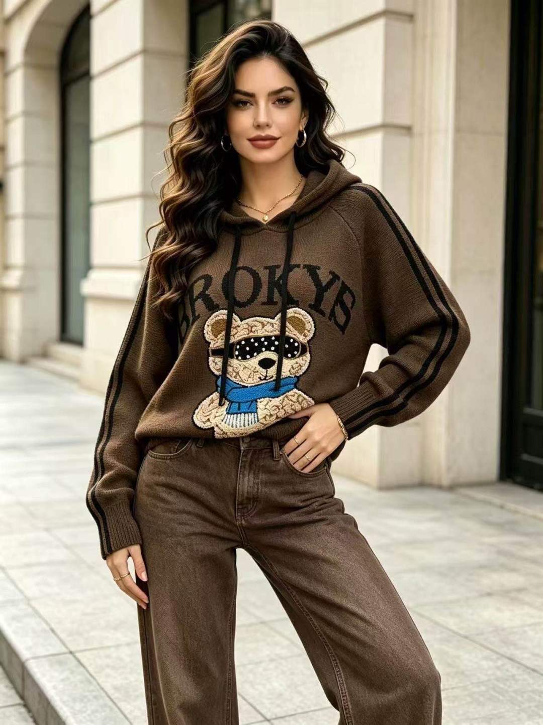 Bluza z Kapturem Luźna Y2K