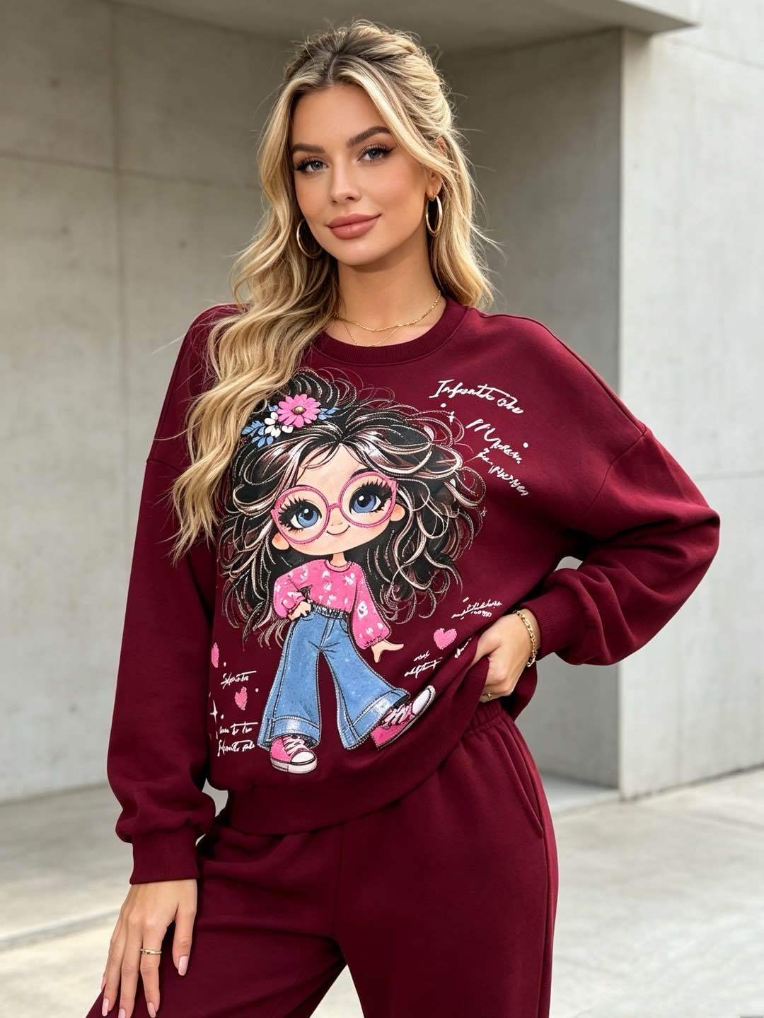 Bluza Oversize z Nadrukiem