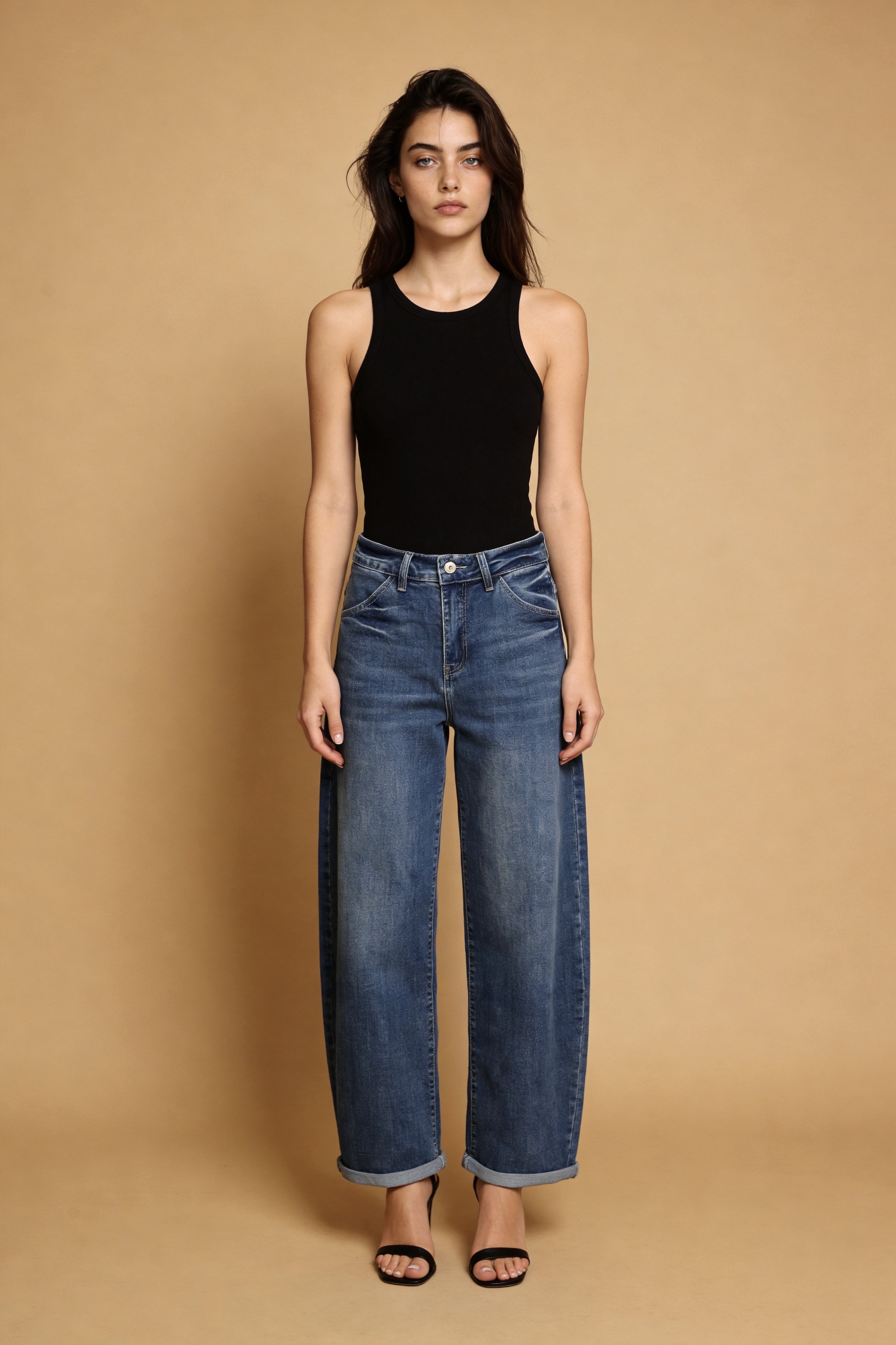 Spodnie Wide Leg Do Kostki