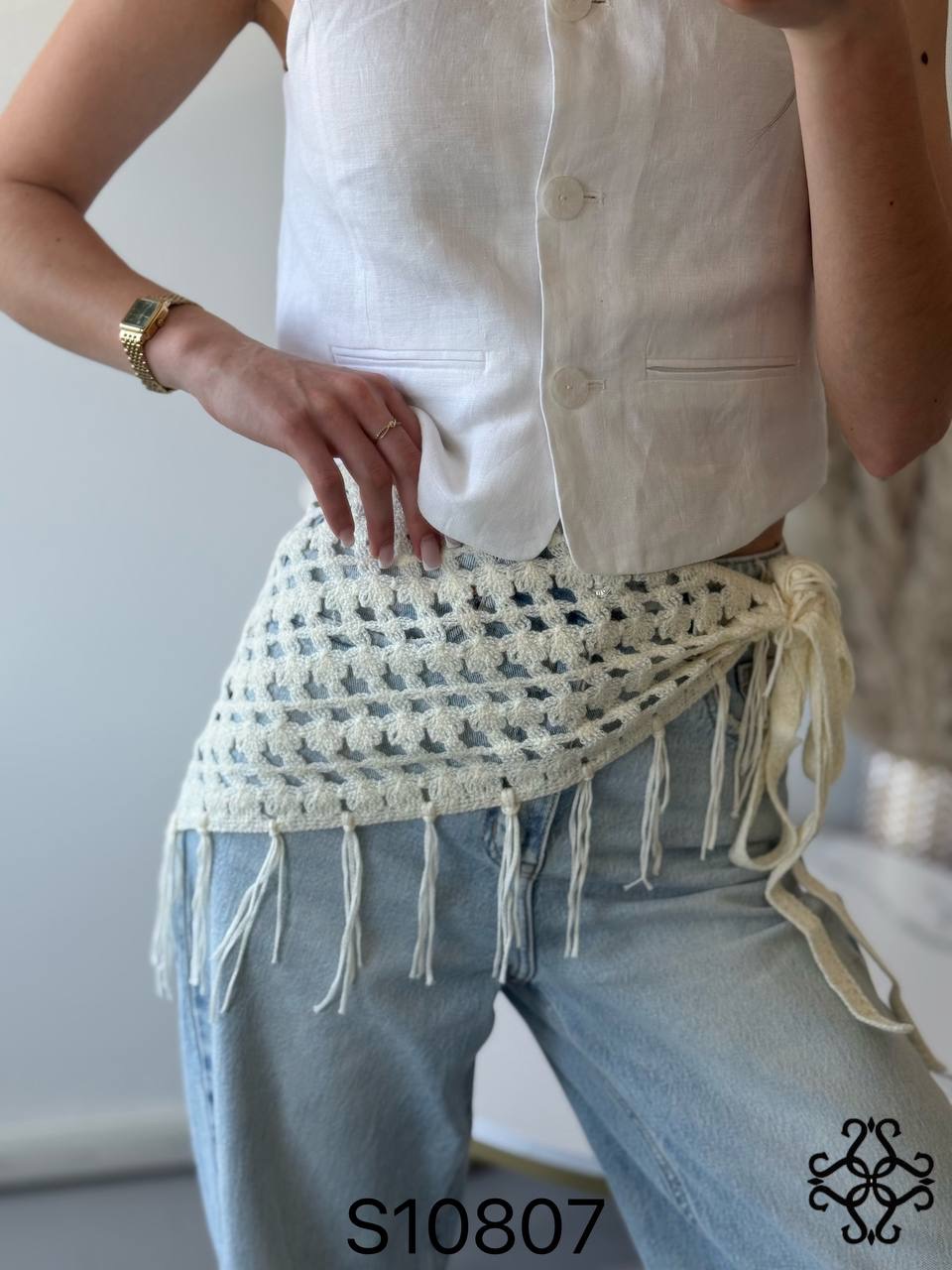 Szalik Ażurowy Wiązany