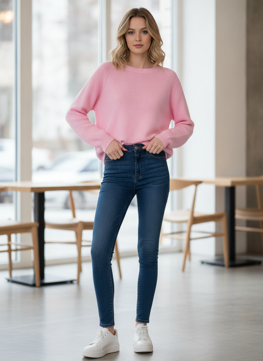 Sweter Regularny Z Raglanem