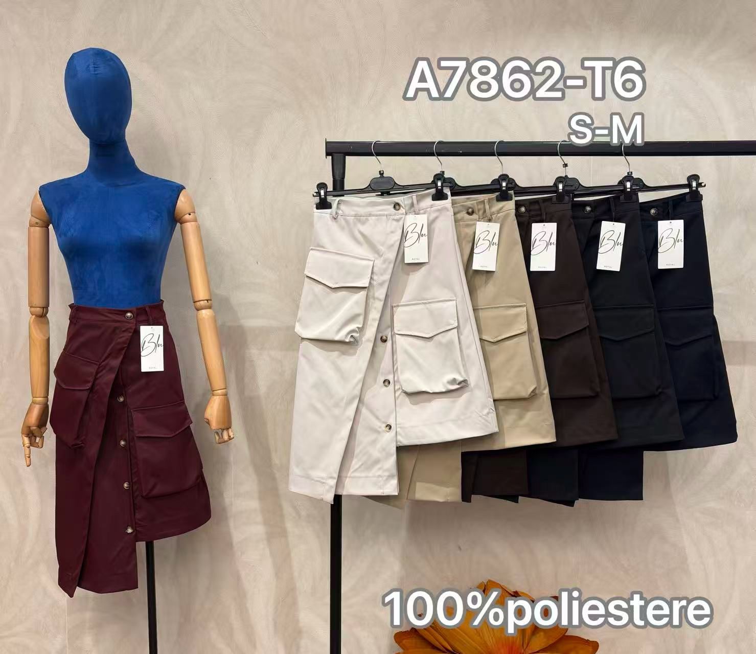 Spódnica Midi Cargo Asymetryczna