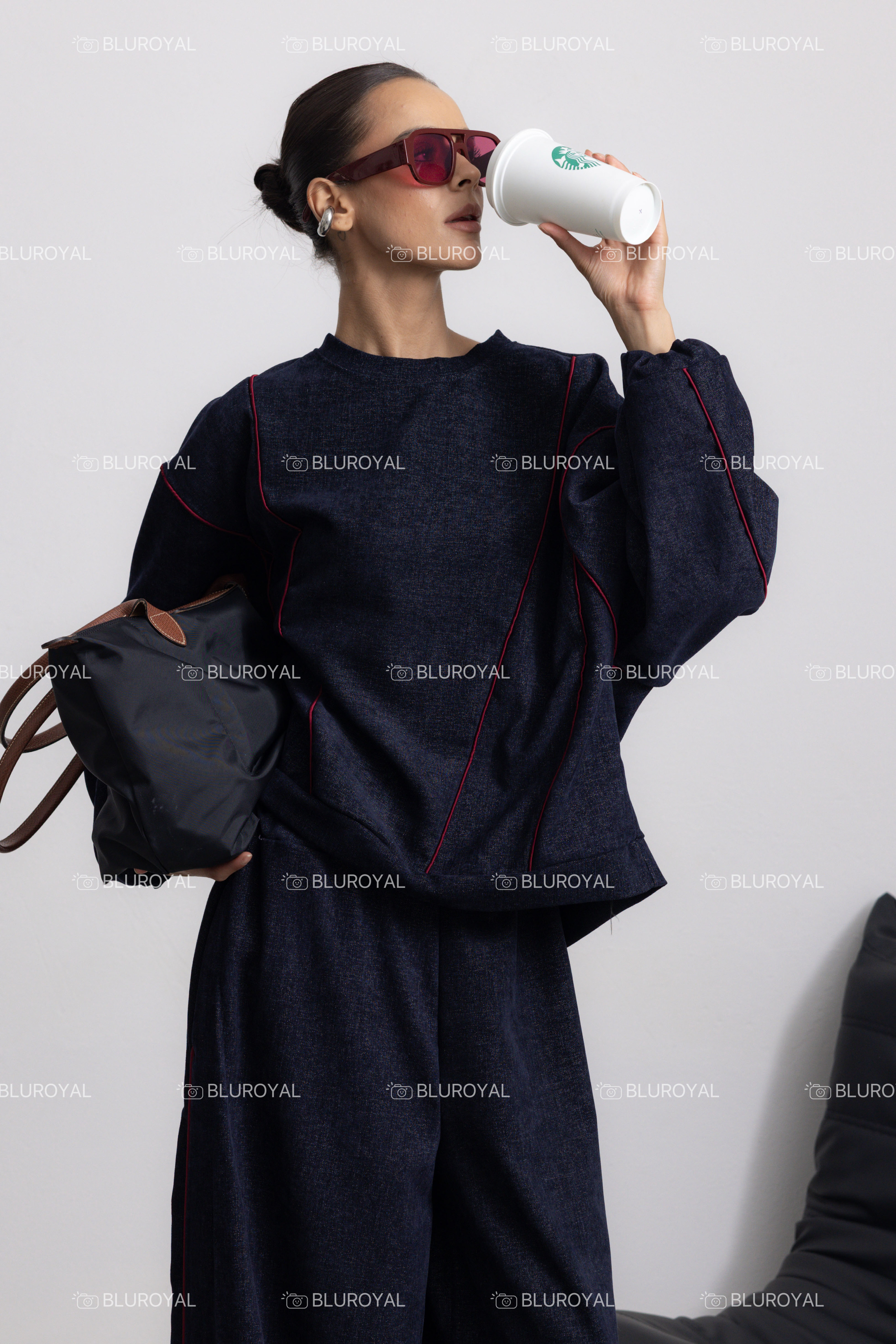 Bluza Oversize z Balonowymi Rękawami