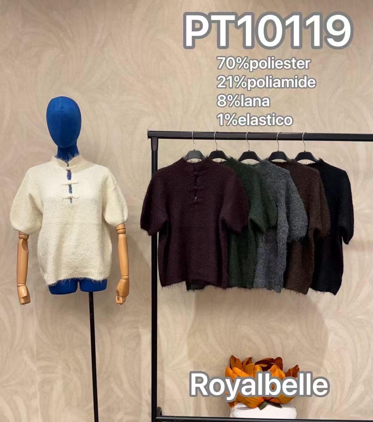 Sweter Półgolf Bufiaste Rękawy