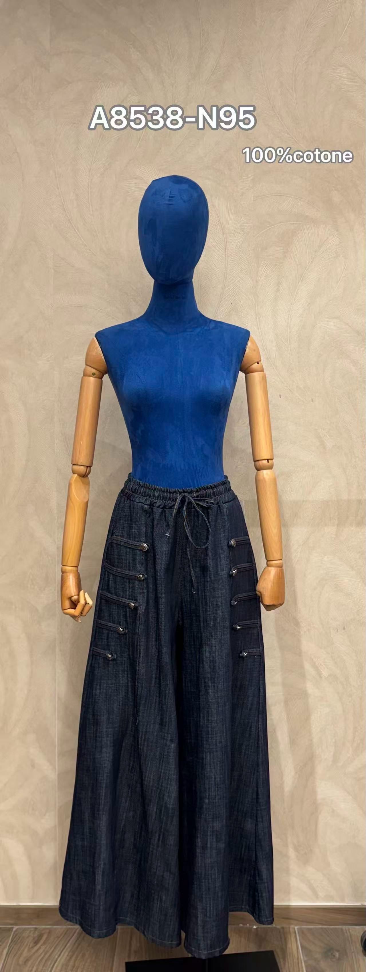 Spodnie Wide Leg Z Trokiem