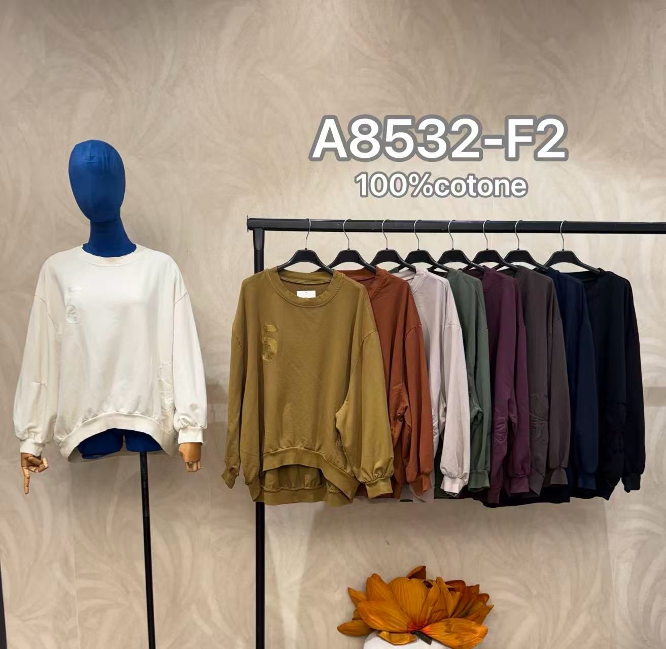 Bluza Oversize z Rękawem Balon