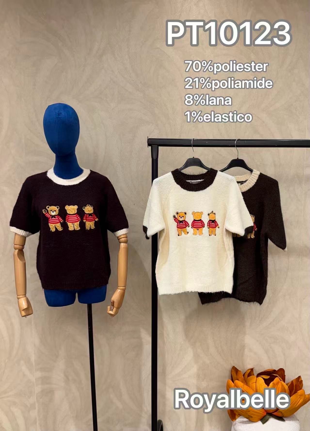 Sweter krótki z haftem