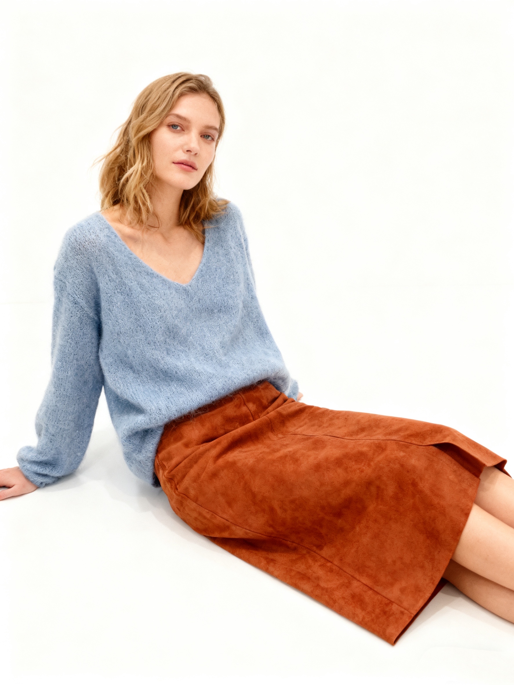 Sweter Oversize z dekoltem V