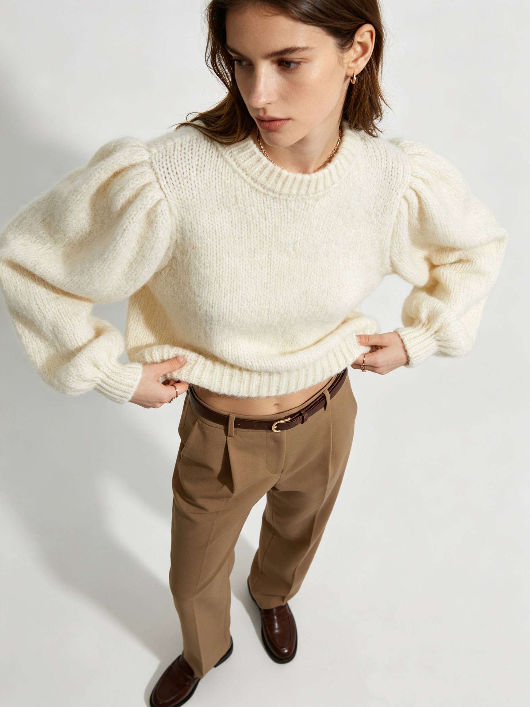 Sweter Prosty Z Bufkami