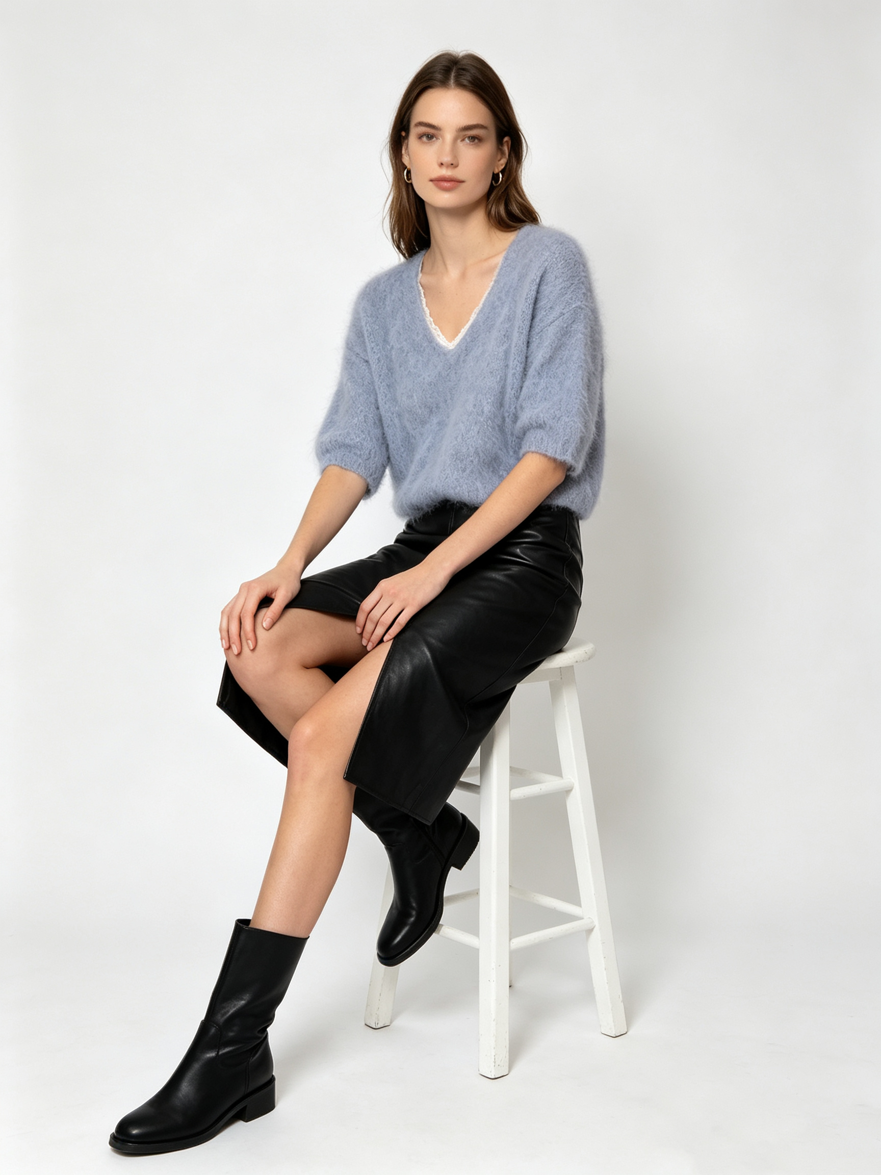 Sweter Luźny V-Neck