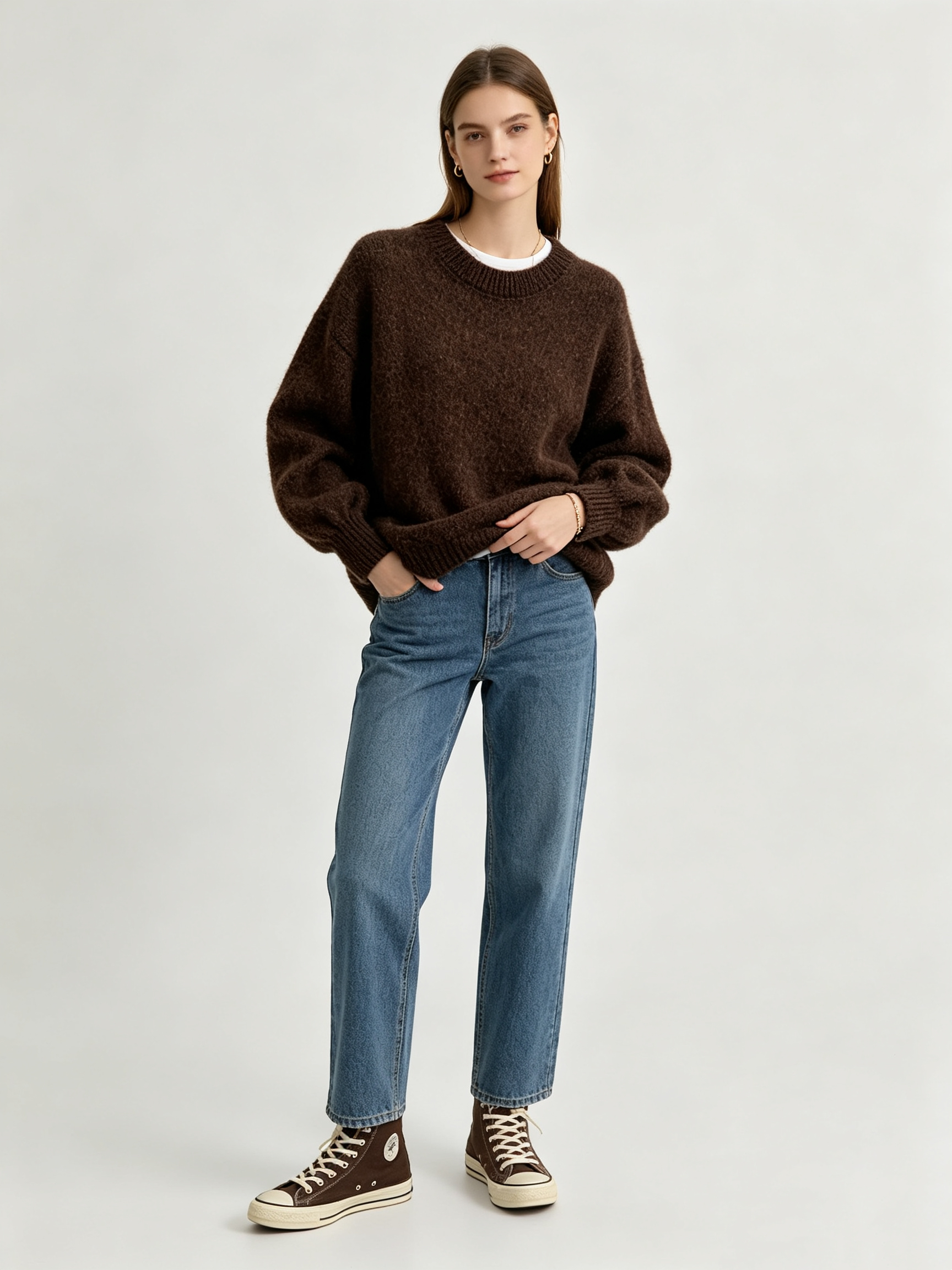 Sweter Oversize Z Bufkami