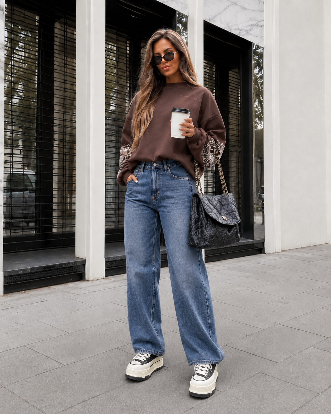Bluza Oversize Z Haftem