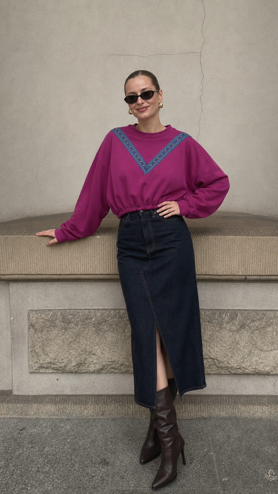 Bluza Oversize z Panelem V