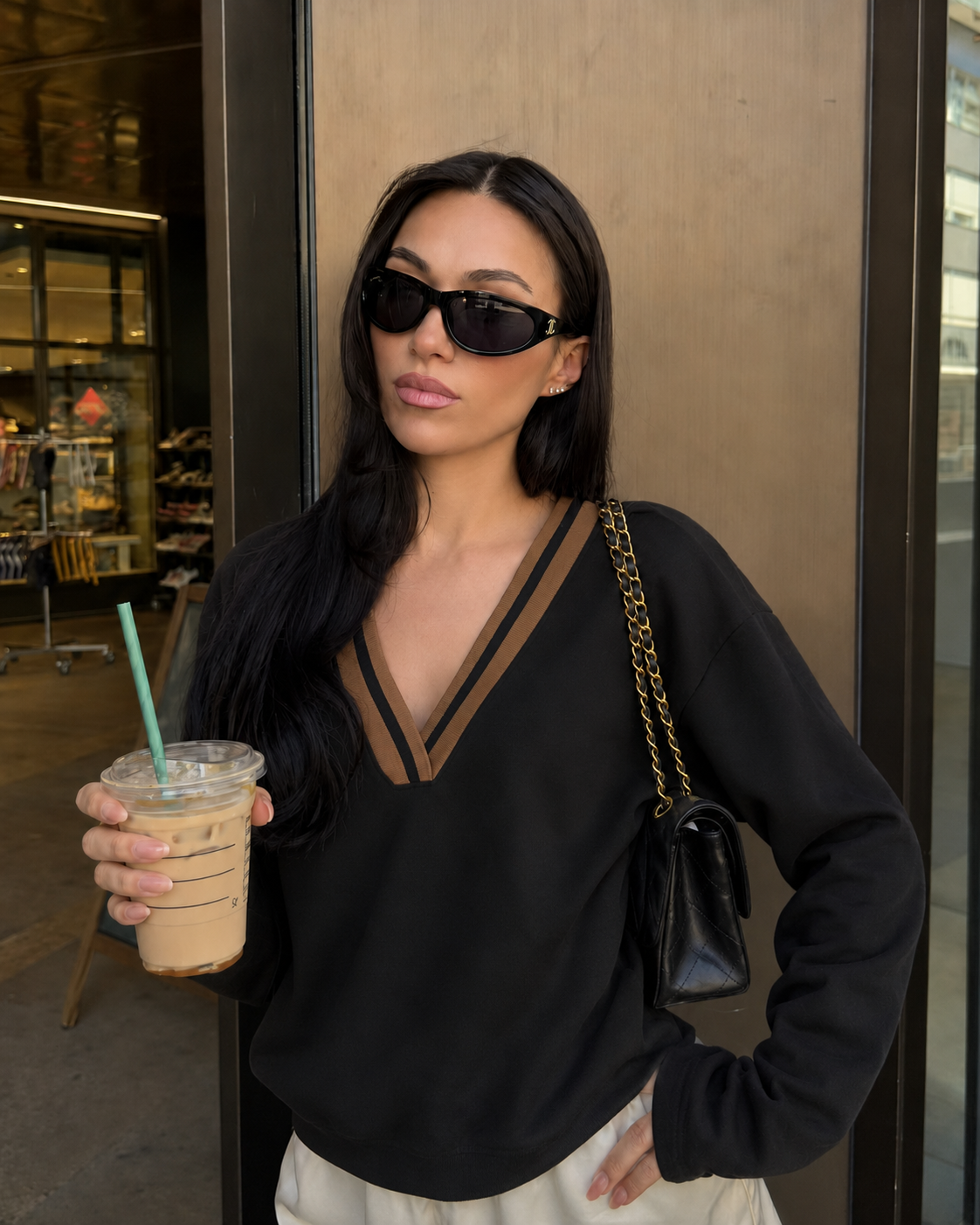 Bluza Oversize z Dekoltem V