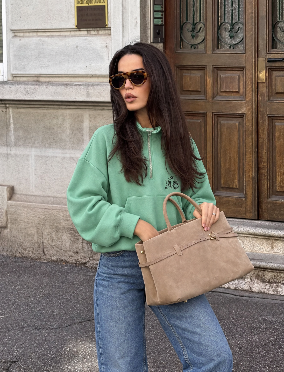 Bluza Oversize ze Stójką